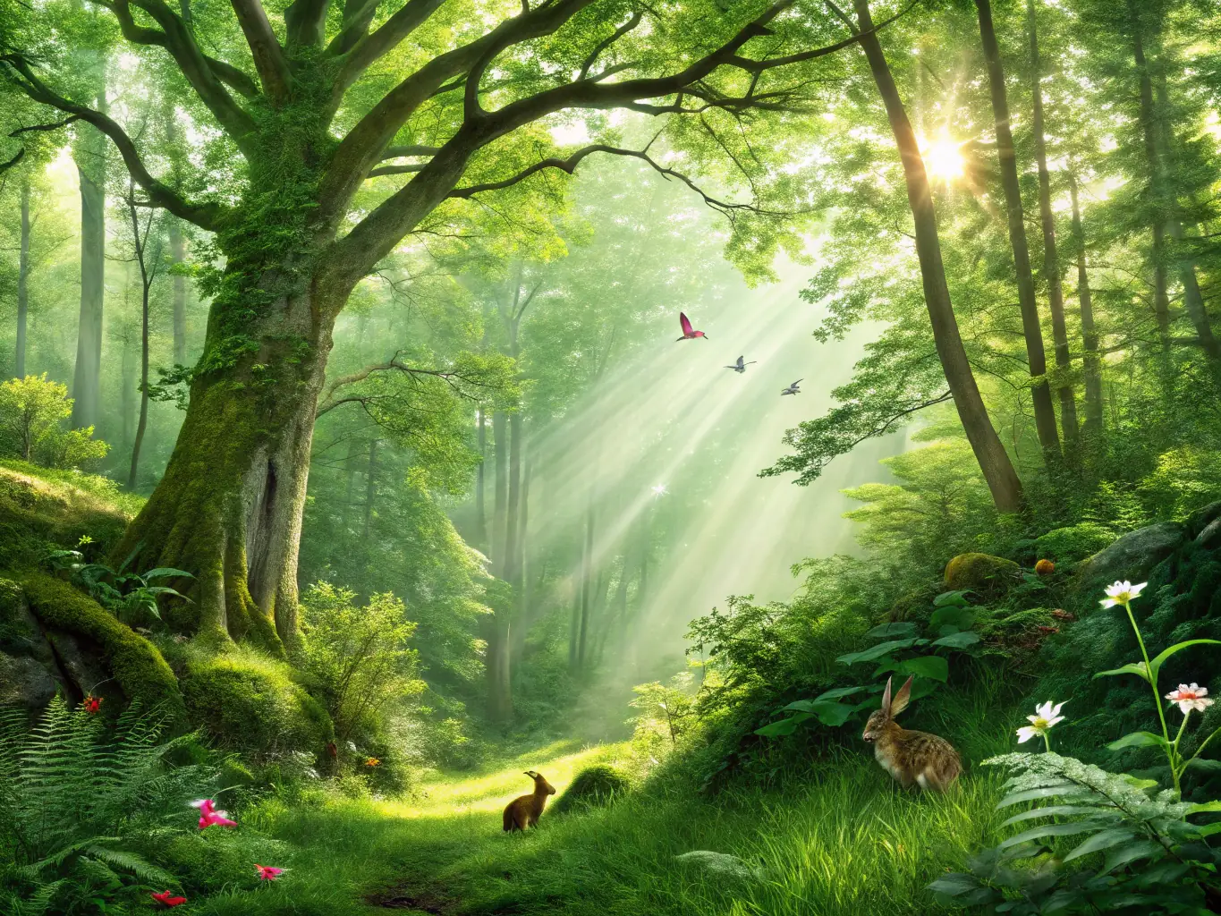 A visual representation of sustainable employment, such as a growing tree or a thriving workplace environment.